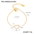 Jewelry wholesale Trendy Zircon Hollow Out Heart Pendant Necklace Bracelet Jewelry Set