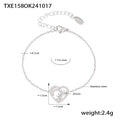 Jewelry wholesale Trendy Hollow Out Heart Sun&Moon Pendant Necklace Bracelet Jewelry Set