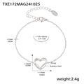 Jewelry wholesale Elegant Zircon Irregular Heart Pendant Necklaces Bracelets Jewelry Set