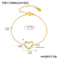 Jewelry wholesale Elegant Zircon Irregular Heart Pendant Necklaces Bracelets Jewelry Set