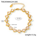Jewelry wholesale Luxury High Quality Zircon Heart Link Bracelet Necklace Jewelry Set