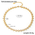 Jewelry wholesale Luxury High Quality Zircon Heart Link Bracelet Necklace Jewelry Set