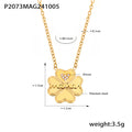 Jewelry wholesale Classic Jewelry Letter Zircon Clover Heart Double Layer Chain Necklace