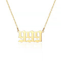 Jewelry wholesale Lucky 111-999 Number Pendant Stainless Steel Necklace