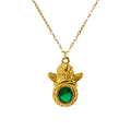 Jewelry wholesale 18k Gold Plated Cherub Zirconia Stainless Steel Necklace