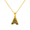 Jewelry wholesale 18k Gold Monogrammed Textured Pendant Necklace
