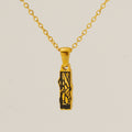 Jewelry wholesale 18k Gold Monogrammed Textured Pendant Necklace