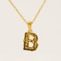 Jewelry wholesale 18k Gold Monogrammed Textured Pendant Necklace