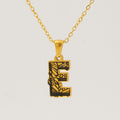 Jewelry wholesale 18k Gold Monogrammed Textured Pendant Necklace