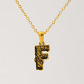 Jewelry wholesale 18k Gold Monogrammed Textured Pendant Necklace