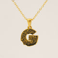 Jewelry wholesale 18k Gold Monogrammed Textured Pendant Necklace