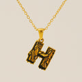 Jewelry wholesale 18k Gold Monogrammed Textured Pendant Necklace