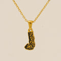 Jewelry wholesale 18k Gold Monogrammed Textured Pendant Necklace