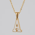 Jewelry wholesale 18K Gold Shell Stainless Steel 26 Capital Letter Pendant Necklace