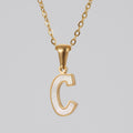 Jewelry wholesale 18K Gold Shell Stainless Steel 26 Capital Letter Pendant Necklace