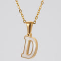 Jewelry wholesale 18K Gold Shell Stainless Steel 26 Capital Letter Pendant Necklace