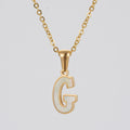 Jewelry wholesale 18K Gold Shell Stainless Steel 26 Capital Letter Pendant Necklace