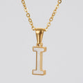 Jewelry wholesale 18K Gold Shell Stainless Steel 26 Capital Letter Pendant Necklace