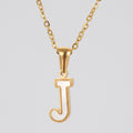Jewelry wholesale 18K Gold Shell Stainless Steel 26 Capital Letter Pendant Necklace