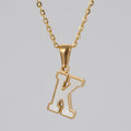 Jewelry wholesale 18K Gold Shell Stainless Steel 26 Capital Letter Pendant Necklace