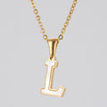 Jewelry wholesale 18K Gold Shell Stainless Steel 26 Capital Letter Pendant Necklace