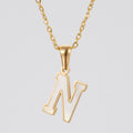 Jewelry wholesale 18K Gold Shell Stainless Steel 26 Capital Letter Pendant Necklace