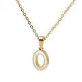 Jewelry wholesale 18K Gold Shell Stainless Steel 26 Capital Letter Pendant Necklace