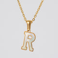 Jewelry wholesale 18K Gold Shell Stainless Steel 26 Capital Letter Pendant Necklace