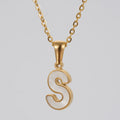 Jewelry wholesale 18K Gold Shell Stainless Steel 26 Capital Letter Pendant Necklace