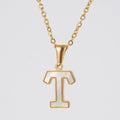 Jewelry wholesale 18K Gold Shell Stainless Steel 26 Capital Letter Pendant Necklace