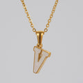 Jewelry wholesale 18K Gold Shell Stainless Steel 26 Capital Letter Pendant Necklace