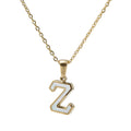 Jewelry wholesale 18K Gold Shell Stainless Steel 26 Capital Letter Pendant Necklace