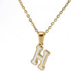 Jewelry wholesale 18K Gold Shell Stainless Steel 26 Capital Letter Pendant Necklace