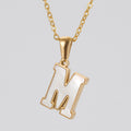 Jewelry wholesale 18K Gold Shell Stainless Steel 26 Capital Letter Pendant Necklace