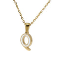 Jewelry wholesale 18K Gold Shell Stainless Steel 26 Capital Letter Pendant Necklace