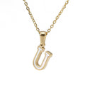 Jewelry wholesale 18K Gold Shell Stainless Steel 26 Capital Letter Pendant Necklace