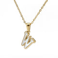 Jewelry wholesale 18K Gold Shell Stainless Steel 26 Capital Letter Pendant Necklace