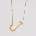 Jewelry wholesale 18K Gold Stainless Steel 26 Alphabet Pendant Necklace