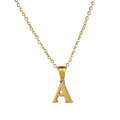 Jewelry wholesale 18K Gold Stainless Steel Mini Alphabet Pendant Necklace