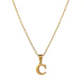 Jewelry wholesale 18K Gold Stainless Steel Mini Alphabet Pendant Necklace