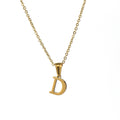 Jewelry wholesale 18K Gold Stainless Steel Mini Alphabet Pendant Necklace