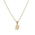 Jewelry wholesale 18K Gold Stainless Steel Mini Alphabet Pendant Necklace