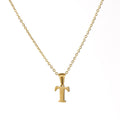 Jewelry wholesale 18K Gold Stainless Steel Mini Alphabet Pendant Necklace
