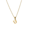 Jewelry wholesale 18K Gold Stainless Steel Mini Alphabet Pendant Necklace