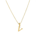 Jewelry wholesale 18K Gold Stainless Steel Mini Alphabet Pendant Necklace