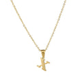 Jewelry wholesale 18K Gold Stainless Steel Mini Alphabet Pendant Necklace
