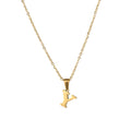 Jewelry wholesale 18K Gold Stainless Steel Mini Alphabet Pendant Necklace