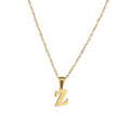 Jewelry wholesale 18K Gold Stainless Steel Mini Alphabet Pendant Necklace
