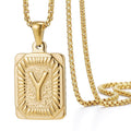 Jewelry wholesale 18K Stainless Steel HIPHOP Letter Pendant Necklace