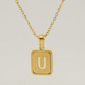 Jewelry wholesale 26 Alphabet Hollow Pendant Stainless Steel Necklace